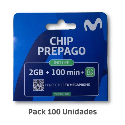 Chip Prepago Movistar Pack 100 Unidades