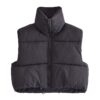 Parka Puffer Standard Mujer Sin Mangas Color Negro - Imagen 6
