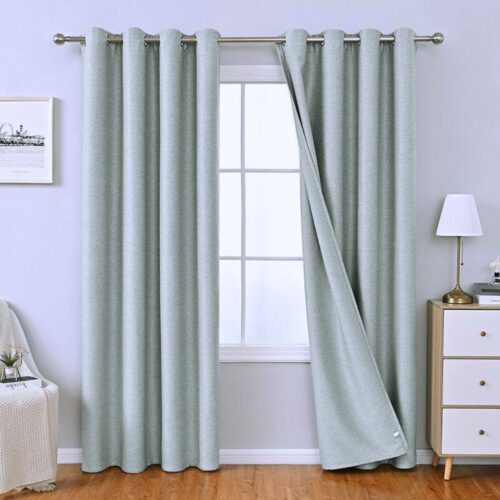 Cortinas 100% Blackout Gris Claro 2 Paños Térmica 140x230