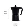 Cafetera Italiana Moka 6 Tazas 300 CC Color Negro - Imagen 4