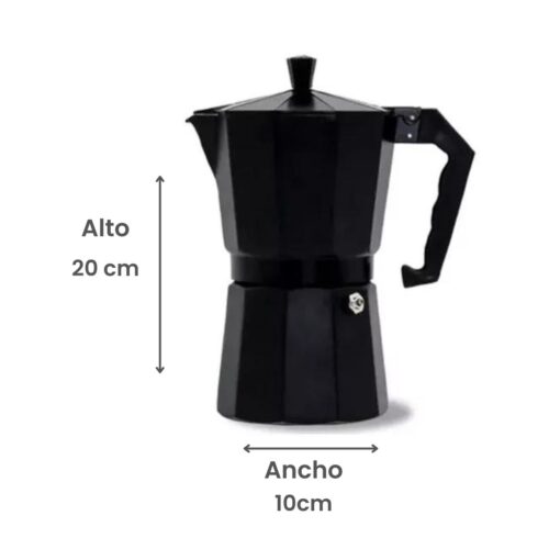 Cafetera Italiana Moka 9 Tazas 450 Cc Color Negro